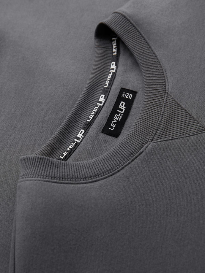 Dresowa klasyczna bluza unisex z okrągłym dekoltem – szara V18 OU-SNBC-0104
