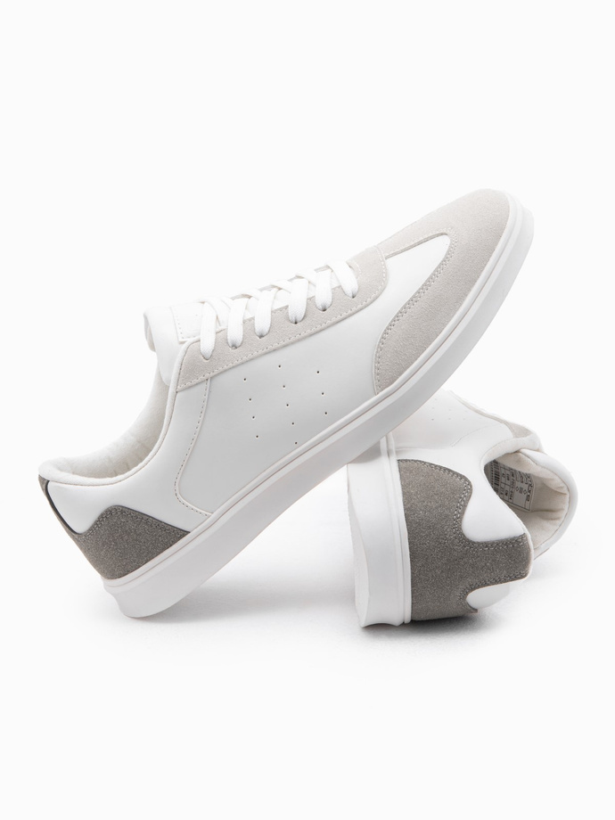 Casualowe męskie buty sneakersy OLDSCHOOL – białe V3 OM-FOCS-0104