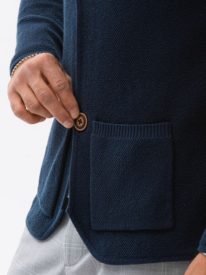 Sweter męski kardigan  - granatowy V3 E193