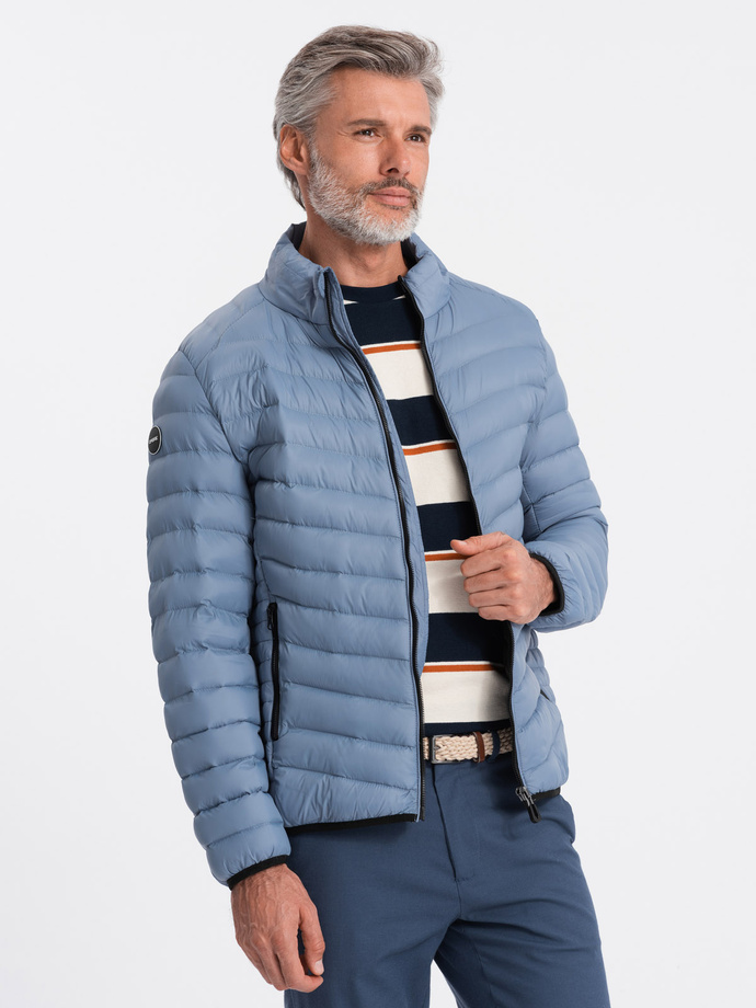 Kurtka męska pikowana - jasnoniebieska V8 C528