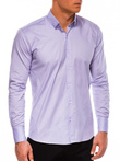 Koszula męska z długim rękawem SLIM FIT - wrzosowa K504