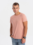 T-shirt męski bawełniany BASIC - różowy V9 S1370