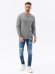 Bluza męska bez kaptura BASIC - szary melanż V2 B978