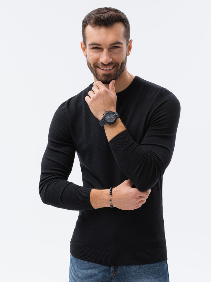 Elegancki sweter męski - czarny V2 E177