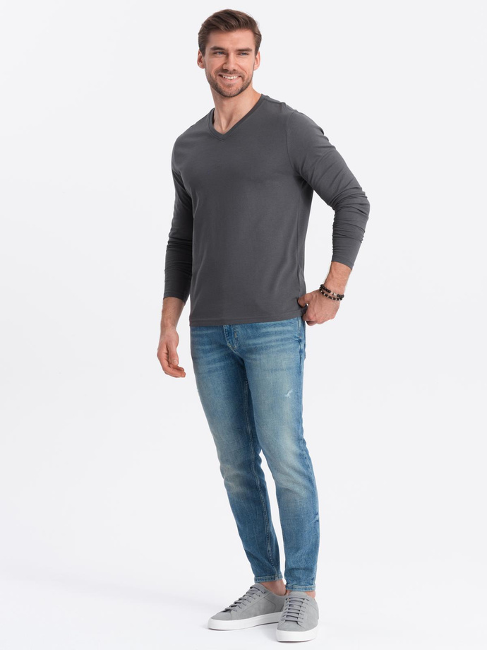 Zestaw longsleeve męski V-NECK - mix 2-pak V1 Z41