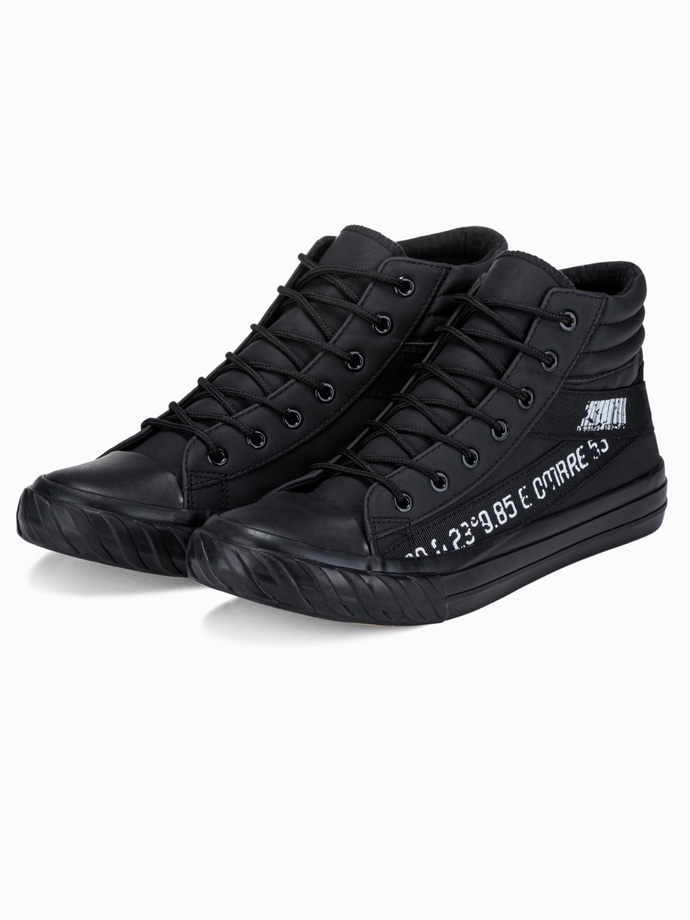Trampki męskie za kostkę - czarne V1 T357