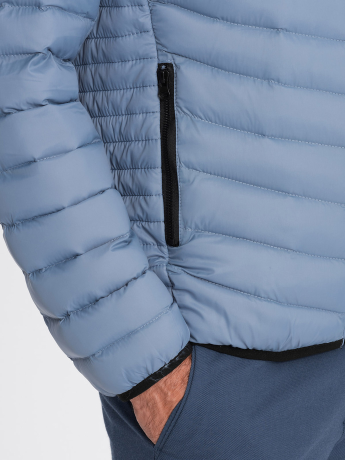 Kurtka męska pikowana - jasnoniebieska V8 C528