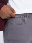 Jeansowe spodnie męskie bez przetarć SLIM FIT - grafitowe V5 OM-PADP-0148