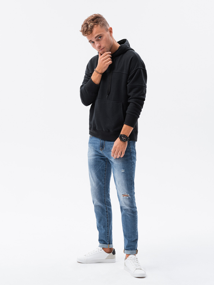 Bluza męska z kapturem - czarna V5 B1078