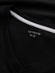 Longsleeve męski z elastanem sygnowany z dekoltem w serek - czarny V3 OM-LSCL-0110