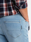 Dopasowane jeansowe spodnie męskie SLIM FIT z elastanem – błękitne V3 OM-PADP-0214