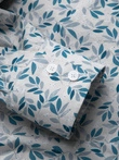 Koszula męska SLIM FIT w print gałązek - niebiesko-szara V2 OM-SHPS-0163