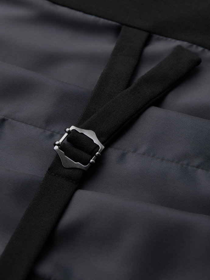 Elegancka męska kamizelka w jodełkę SLIM FIT - czarna V3 OM-BLZV-0143