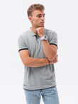 Koszulka męska polo bawełniana - jasnoszara V7 S1382