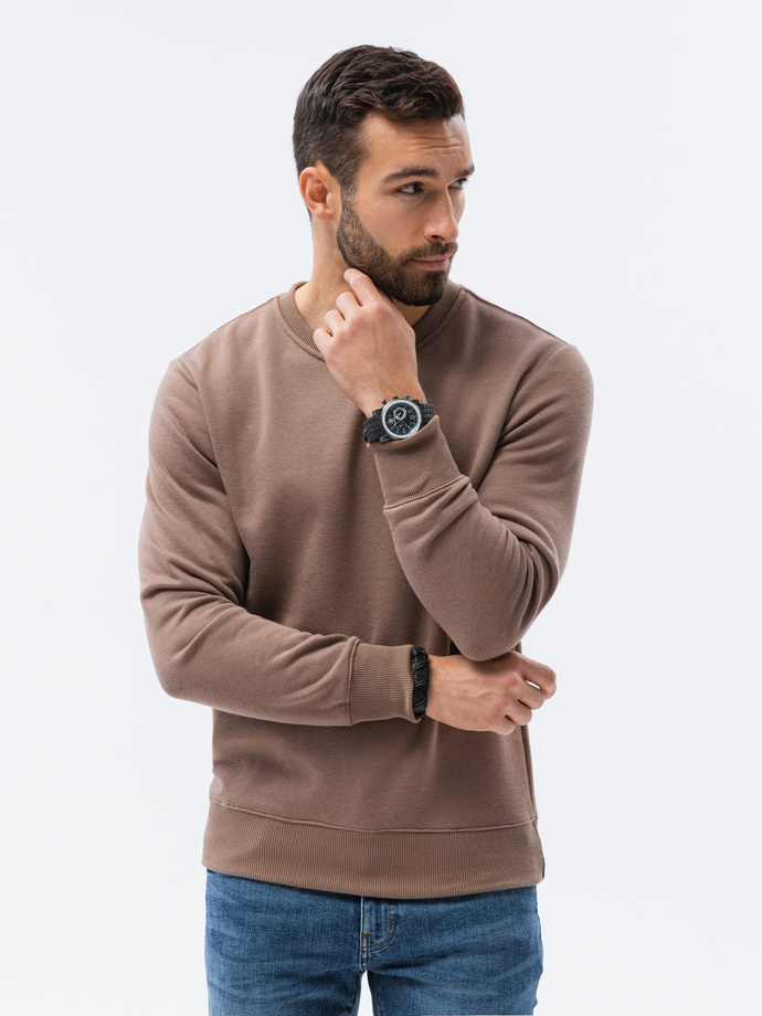 Bluza męska bez kaptura BASIC - kawowa V16 B978