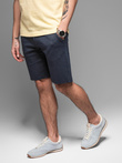 Casualowe męskie szorty SLIM FIT z dzianiny żakardowej – granatowe V1 OM-SRCS-0168
