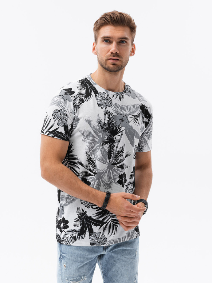 T-shirt męski z nadrukiem - czarny S1297