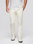 Męskie spodnie dresowe z nogawką bez ściągacza - kremowe V11 OM-PABS-0206