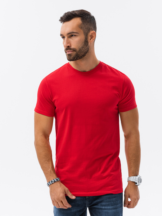 T-shirt męski bawełniany BASIC - czerwony S1224