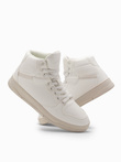 Męskie buty sneakersy z wysoką cholewką – białe V1 OM-FOSH-0139