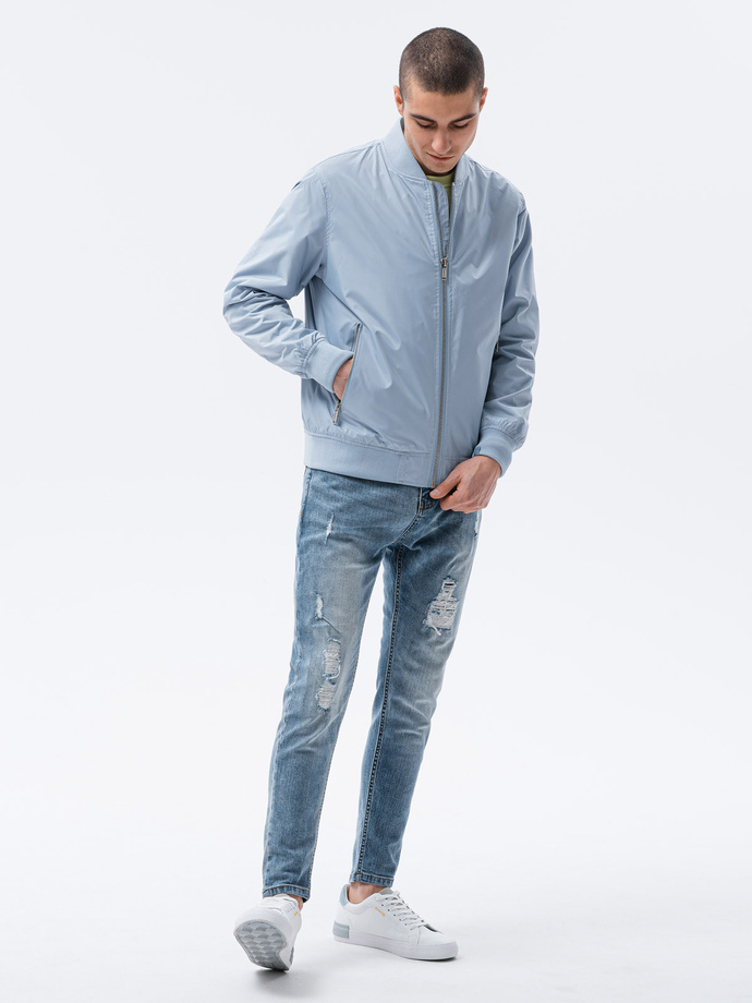 Kurtka męska bomberka szwedka - błękitna V5 OM-JANP-0115