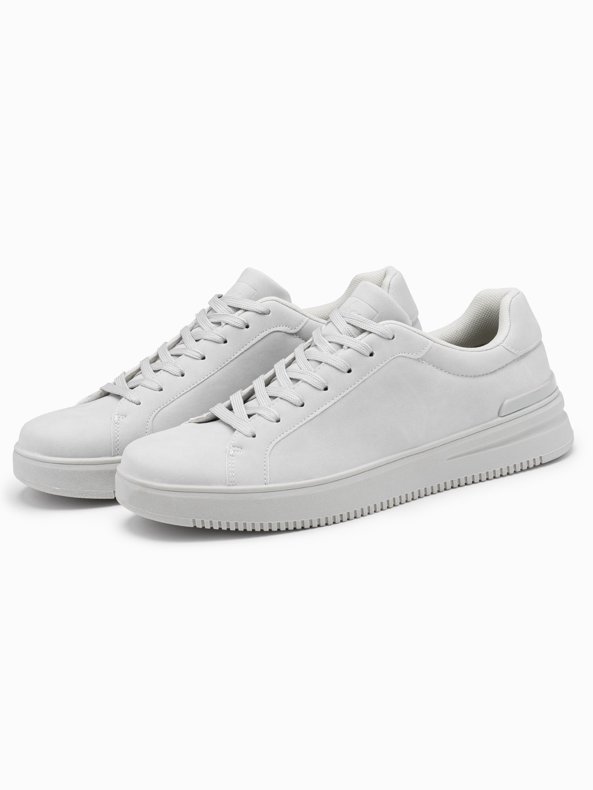 Jednolite casualowe buty męskie z eko nubuku – jasnoszare V2 OM-FOCS-0151
 -                                    42