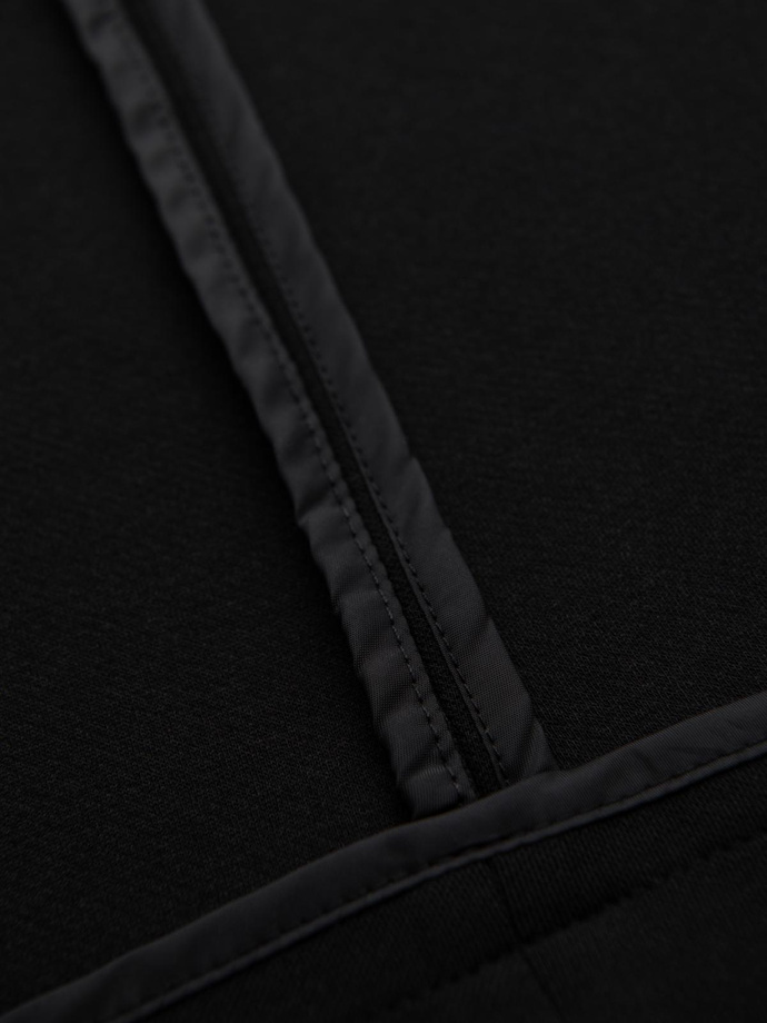 Marynarka męska SLIM z dzianiny o subtelnej strukturze – czarna V2 OM-BLZB-0101