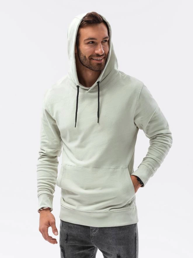 Bluza męska z kapturem - jasnomiętowa B1147
