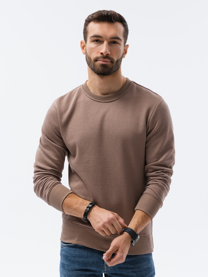 Bluza męska bez kaptura BASIC - kawowa V16 B978