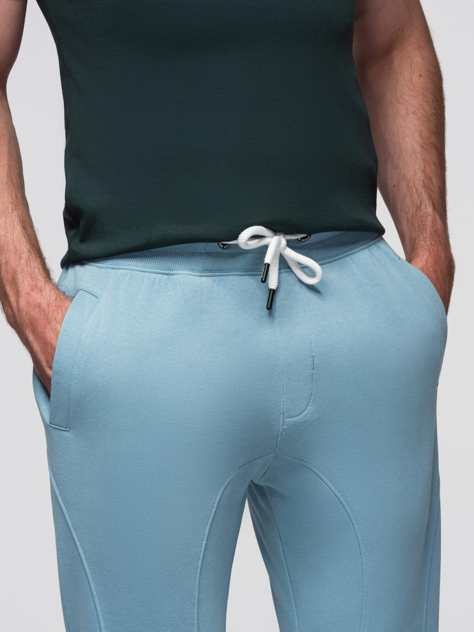 Męskie spodnie dresowe typu jogger - niebieskie V7 OM-PABS-0173