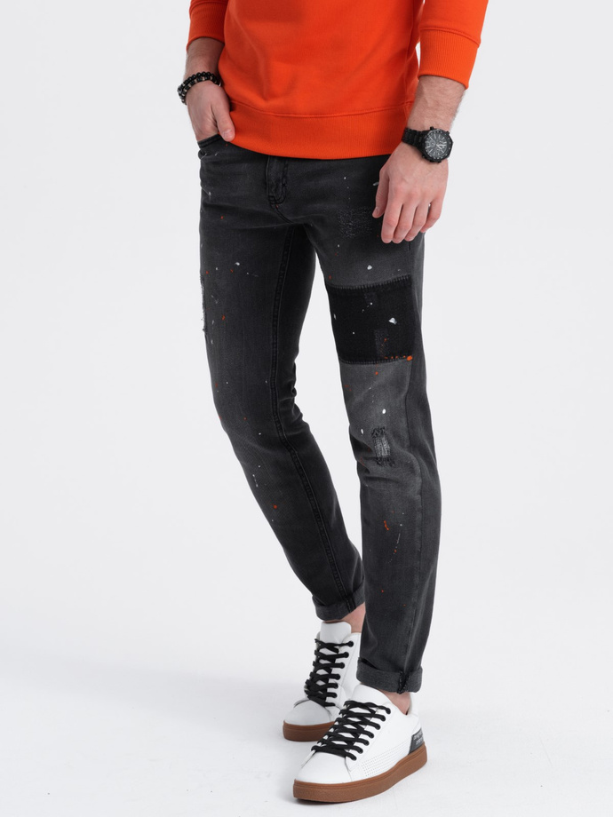 Spodnie męskie jeansowe SKINNY FIT - czarne V1 P1063