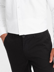 Jednolite męskie spodnie chinosy SLIM FIT – czarne V5 OM-PACP-0183