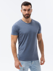 T-shirt męski bawełniany BASIC - jeansowy V7 S1370