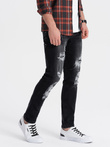Spodnie męskie jeansowe z dziurami SLIM FIT - czarne V3 P1065