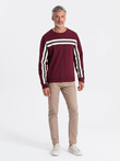 Bluza męska z lampasem - burgundowa V5 B1279