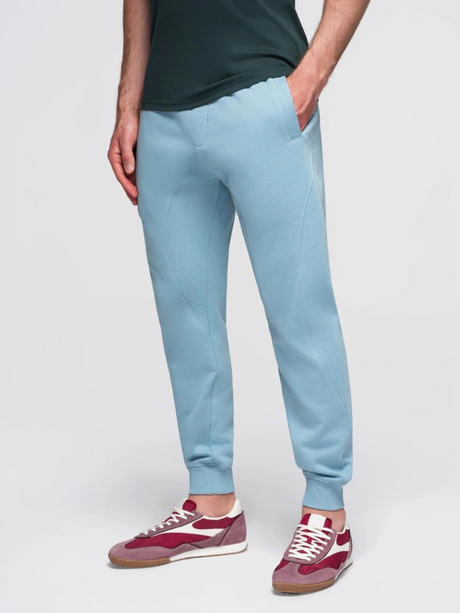 Męskie spodnie dresowe typu jogger - niebieskie V7 OM-PABS-0173