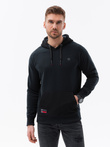 Bluza męska HOODIE z łączonych materiałów - czarna V1 OM-SSNZ-22FW-016