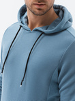 Bluza męska z kapturem - niebieska B1155