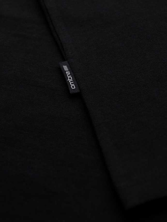 Klasyczny T-shirt męski bawełniany BASIC - czarny V1 OM-TSBS-0236