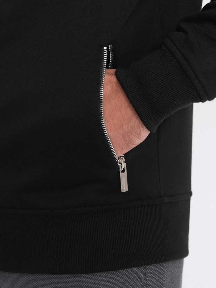 Bluza męska rozpinana z kapturem - czarna V3 OM-SSZP-22SS-010