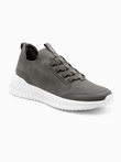 Męskie buty sneakersy wsuwane wykonane z lekkich materiałów - khaki V2 OM-FOKS-0149