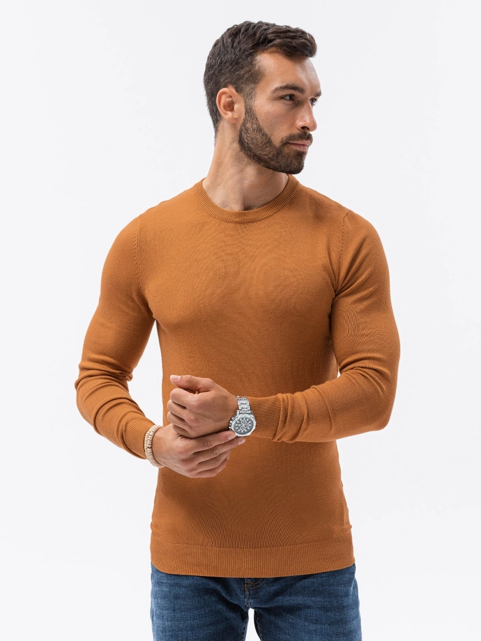 Elegancki sweter męski - camel V12 E177