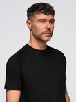 Męska koszulka COMFORT FIT z raglanowym rękawem – czarna V2 OM-TSCT-0240