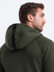 Bluza męska rozpinana z kapturem - khaki V1 OM-SSZP-0124