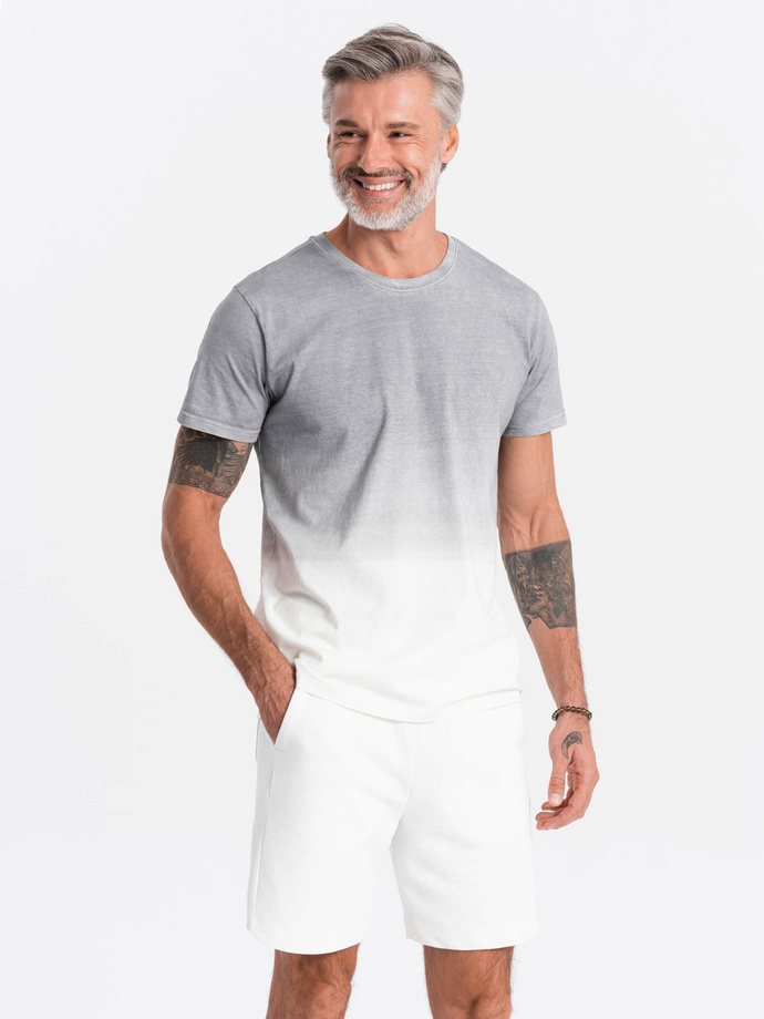 T-shirt męski cieniowany - szary V4 S1624