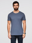 T-shirt męski klasyczny bawełniany BASIC - niebieski denim V7 OM-TSBS-0236
