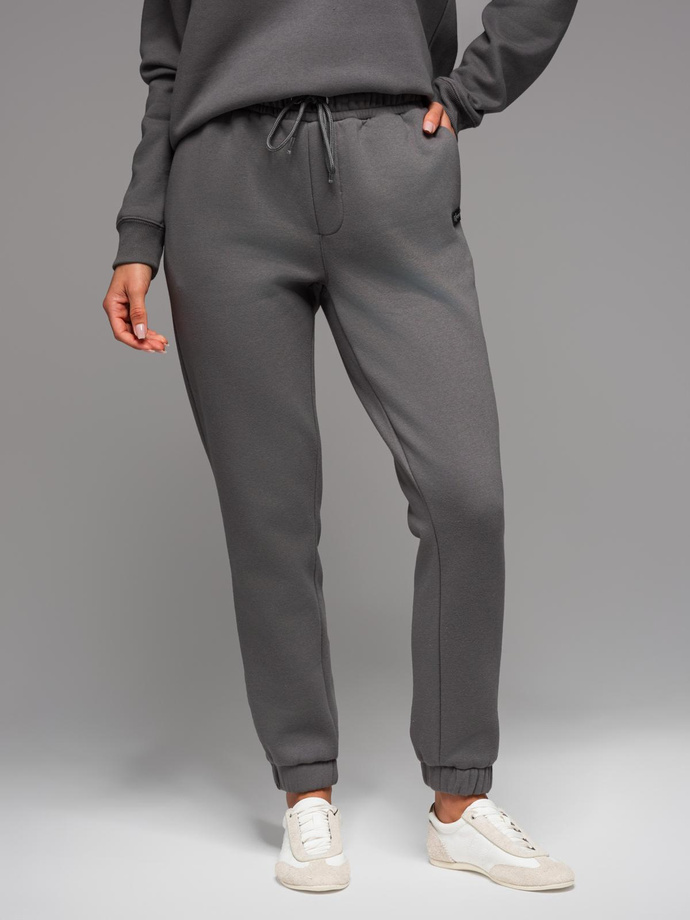 Klasyczne spodnie dresowe ze ściągaczami unisex– szare V18 OU-PSBC-0100