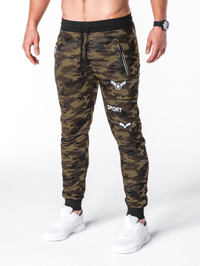 Spodnie męskie dresowe P697 - jasne moro