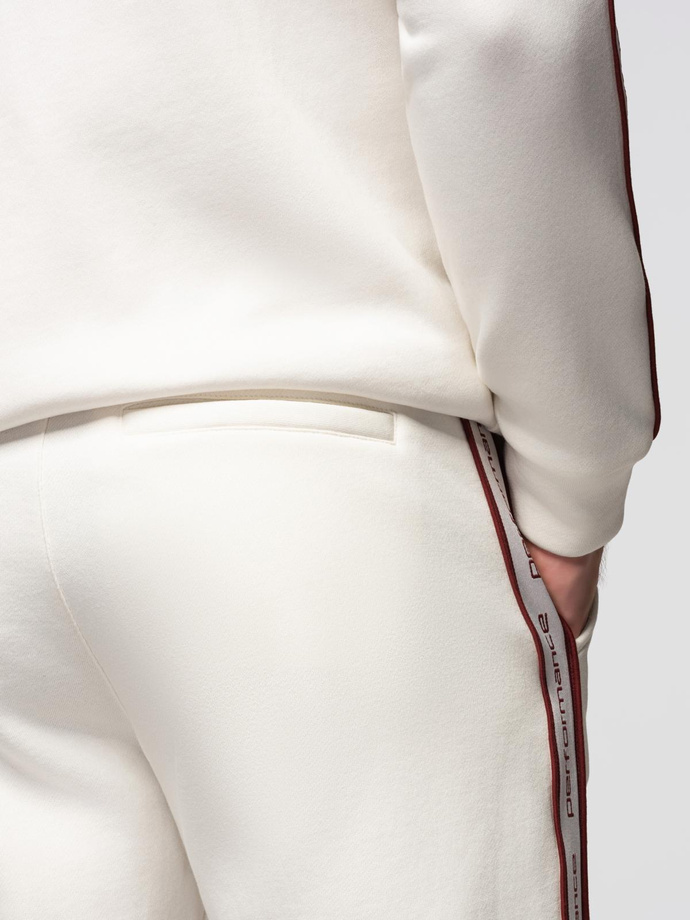 Dresowy komplet męski bluza rozpinana + spodnie dresowe joggery - biały V2 Z113