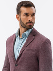 Marynarka męska casual - bordowa V4 M162